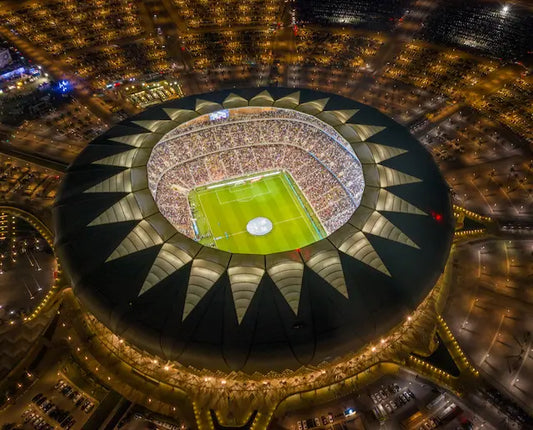 King Abdullah Sports City Jeddah aerial night view - Barcelona vs Real Madrid 3-2 El Clasico Super Cup final stadium